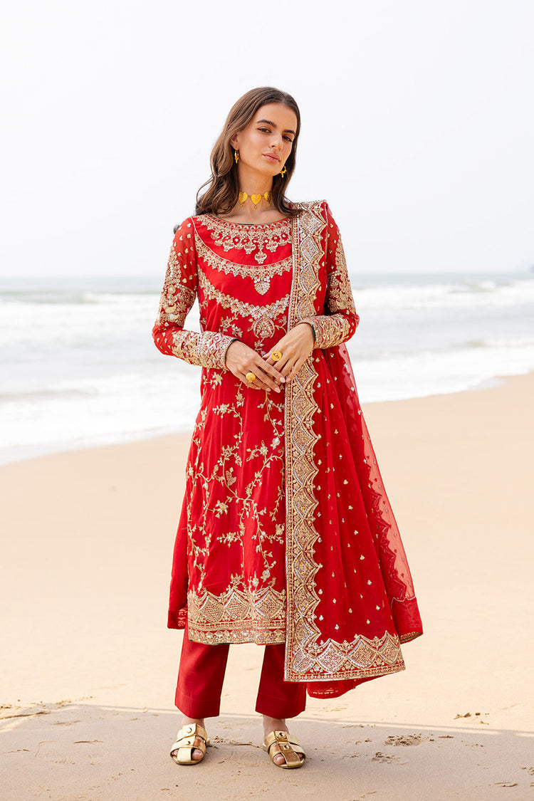 ZYRA FREESIA 3 Piece Embroirdered Chiffon Anvi - FW40055