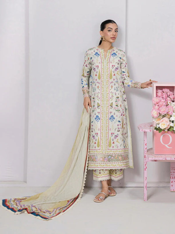 Qalamkar QPrints Embroidered Lawn 2025 | EM-09A
