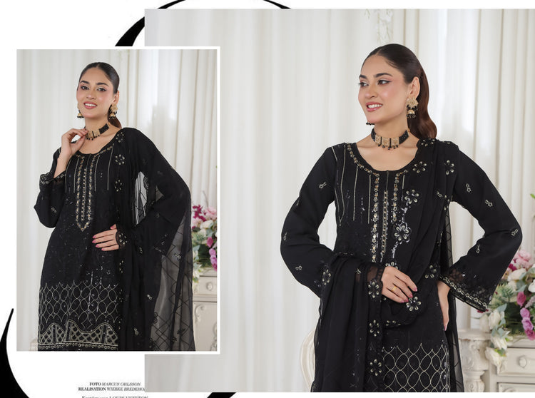 AAFRIN LUXURY CHIFFON BY BIN HAMEED SEMI-STITCHED 3PC | RAY1389