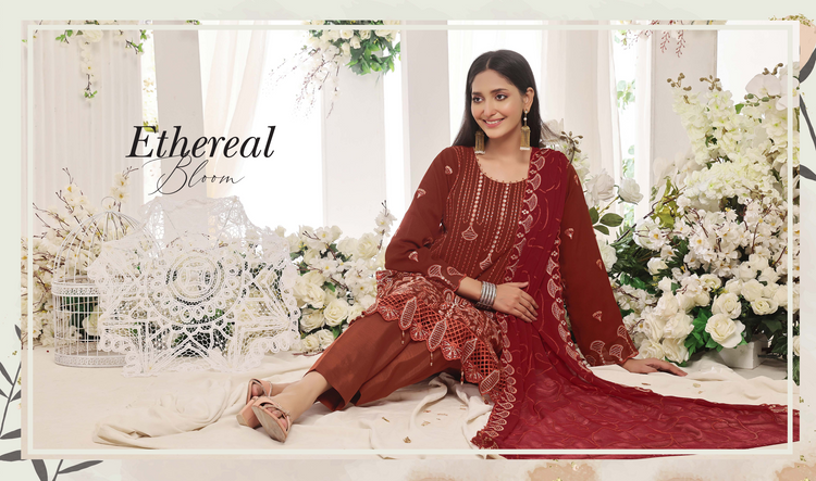 Rumha luxury emroidered chiffon