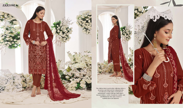 Rumha luxury emroidered chiffon