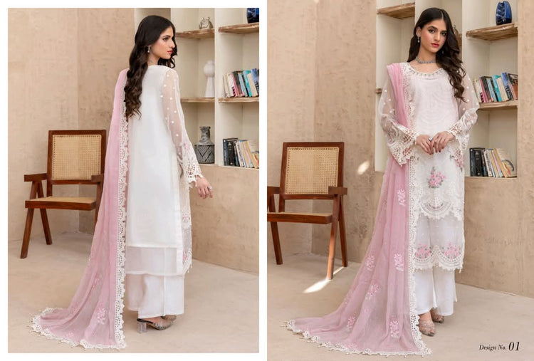 NOOR'S CINDRELLA| LUXURY SEMI-STITCHED CHIFFON | D-01