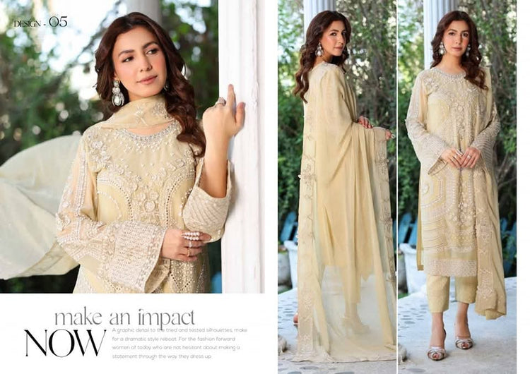 ARFA BY NOOR'S | LUXURY SEMI-STITCHED CHIFFON | D-03