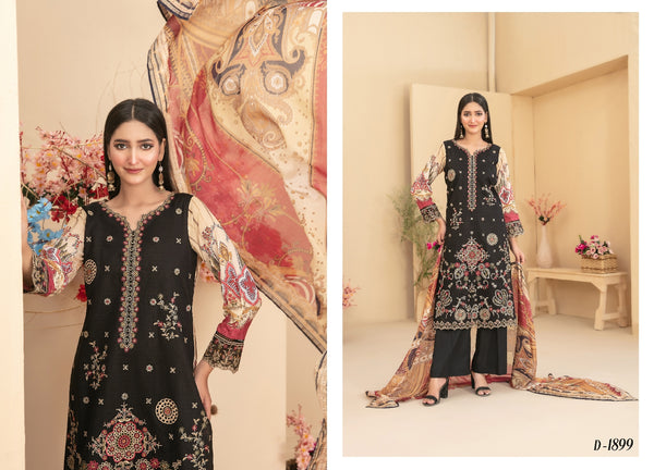 ZENARA BY TAWAKKAL SEMI-STITCHED 3PC | D-1899