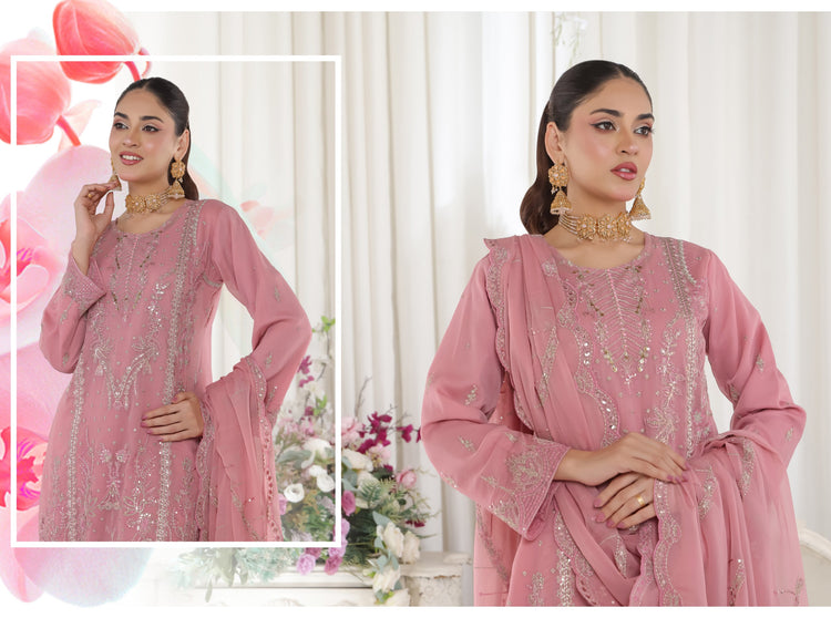AAFRIN LUXURY CHIFFON BY BIN HAMEED SEMI-STITCHED 3PC | RAY1166