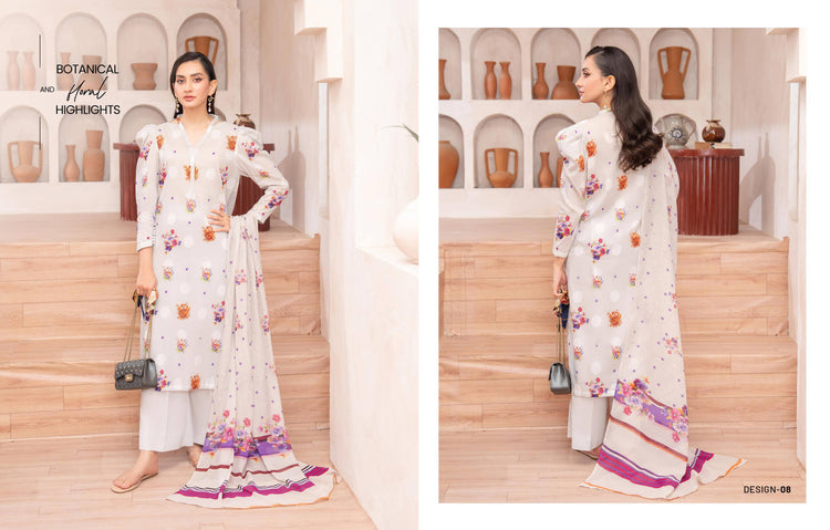 Azure Lawn Unstitched D8