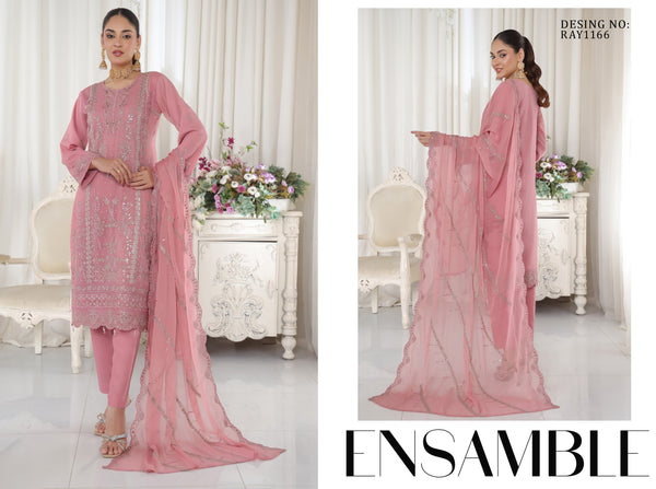 AAFRIN LUXURY CHIFFON BY BIN HAMEED SEMI-STITCHED 3PC | RAY1166
