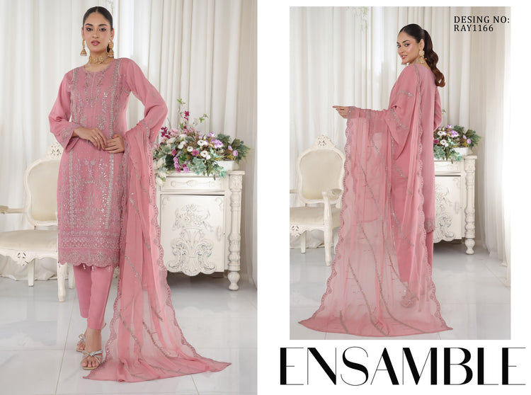 AAFRIN LUXURY CHIFFON BY BIN HAMEED SEMI-STITCHED 3PC | RAY1166