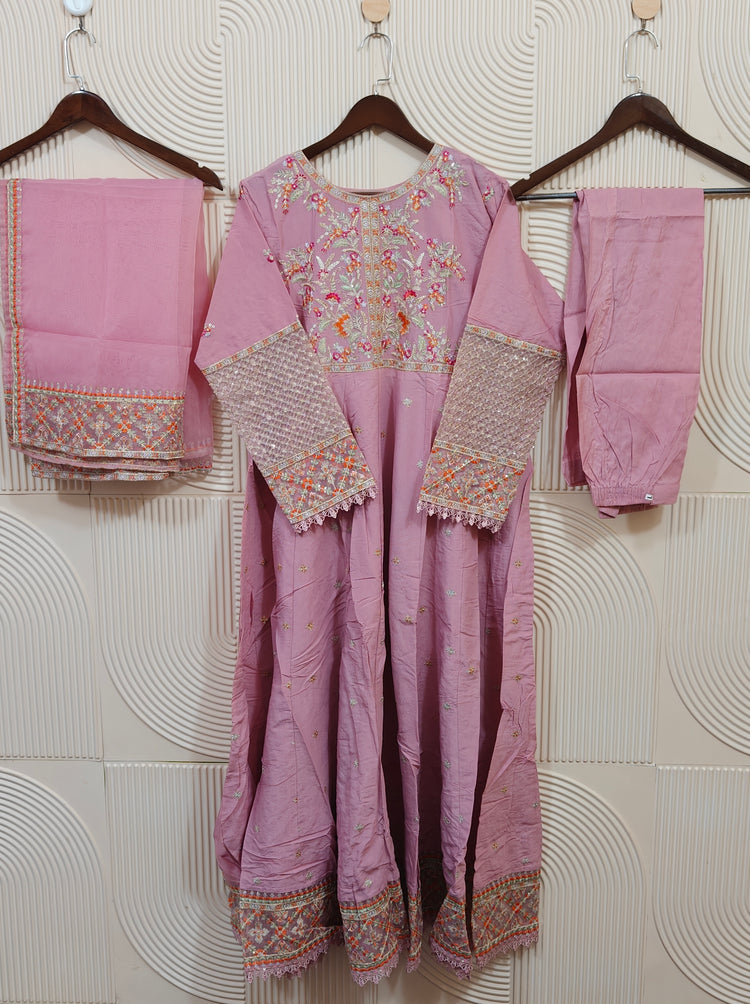 ZOYA AHMED FUCHSIA LAWN GOWN D-02