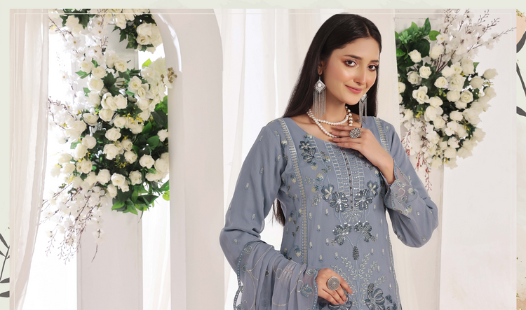 Rumha luxury emroidered chiffon