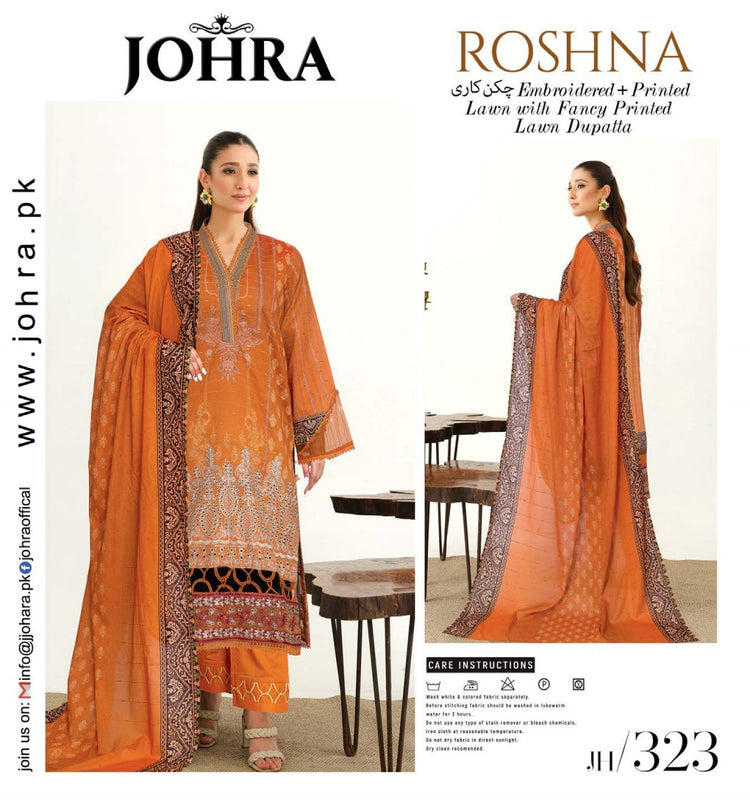 ROSHNA BY JOHRA PREMIUM LAWN | JH-323
