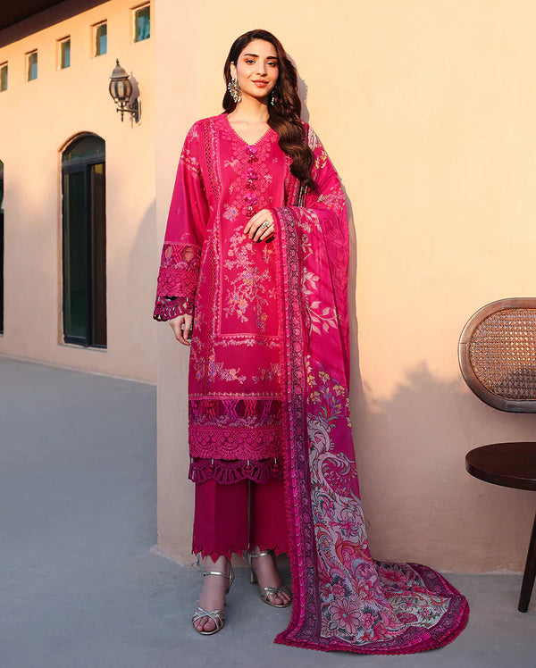 SUMMER REVERIE BY ROHEENAZ UN-STITCHED 3PC | Ivoria
