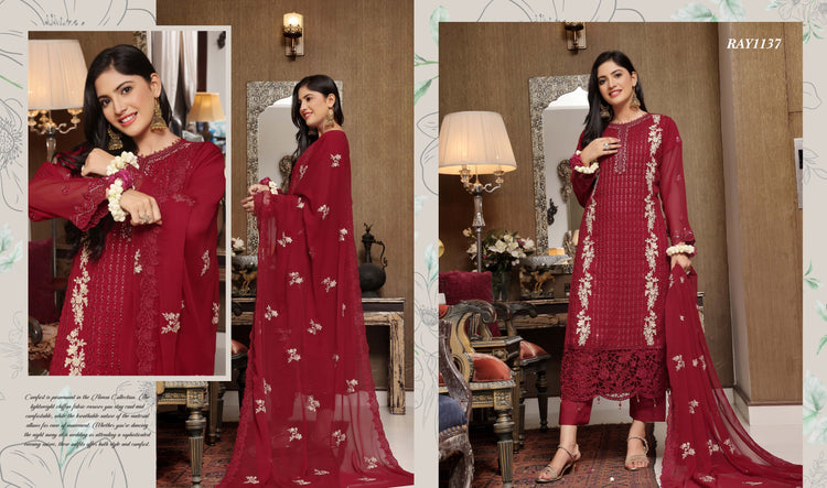 ZAAMIRAH BY BIN HAMEED SEMI-STITCHED 3PC | D-08