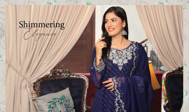 ZAAMIRAH BY BIN HAMEED SEMI-STITCHED 3PC | D-09