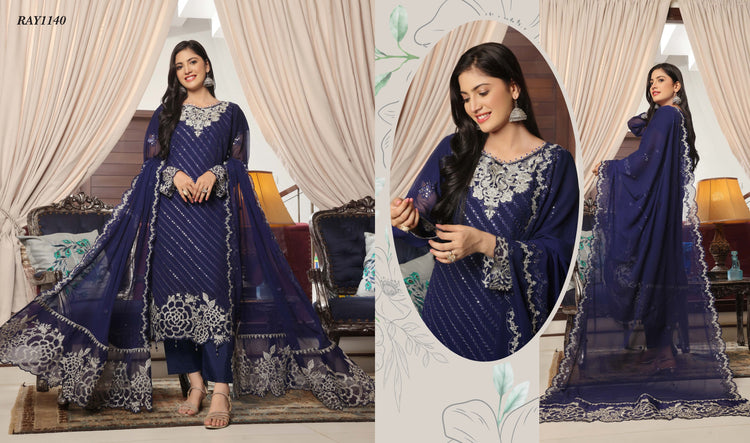 ZAAMIRAH BY BIN HAMEED SEMI-STITCHED 3PC | D-09