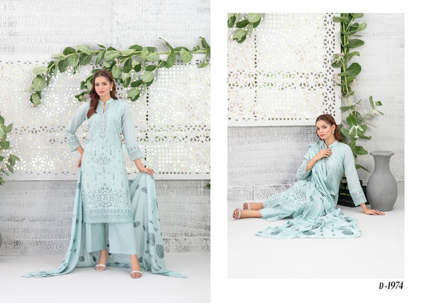 ZARIDA BY TAWAKKAL UN-STITCHED 3PC | D-1974