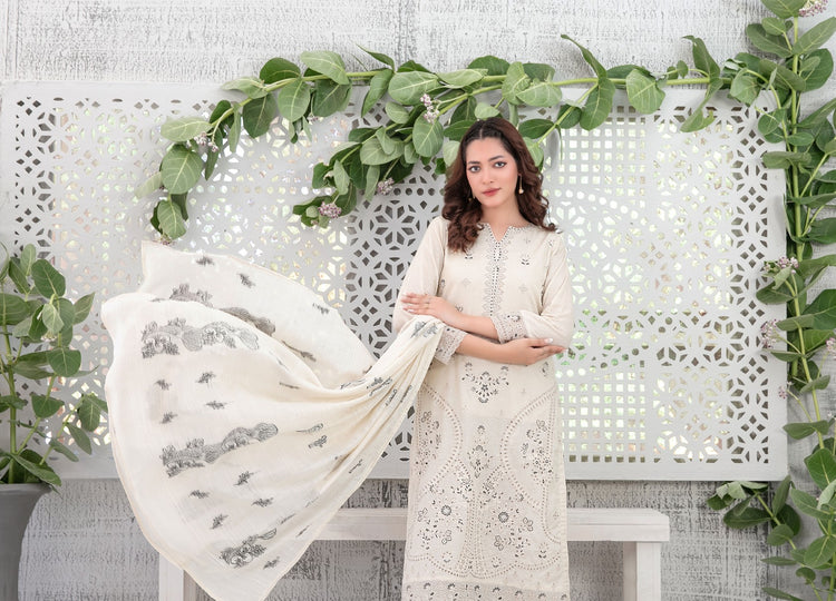ZARIDA BY TAWAKKAL UN-STITCHED 3PC | D-1976