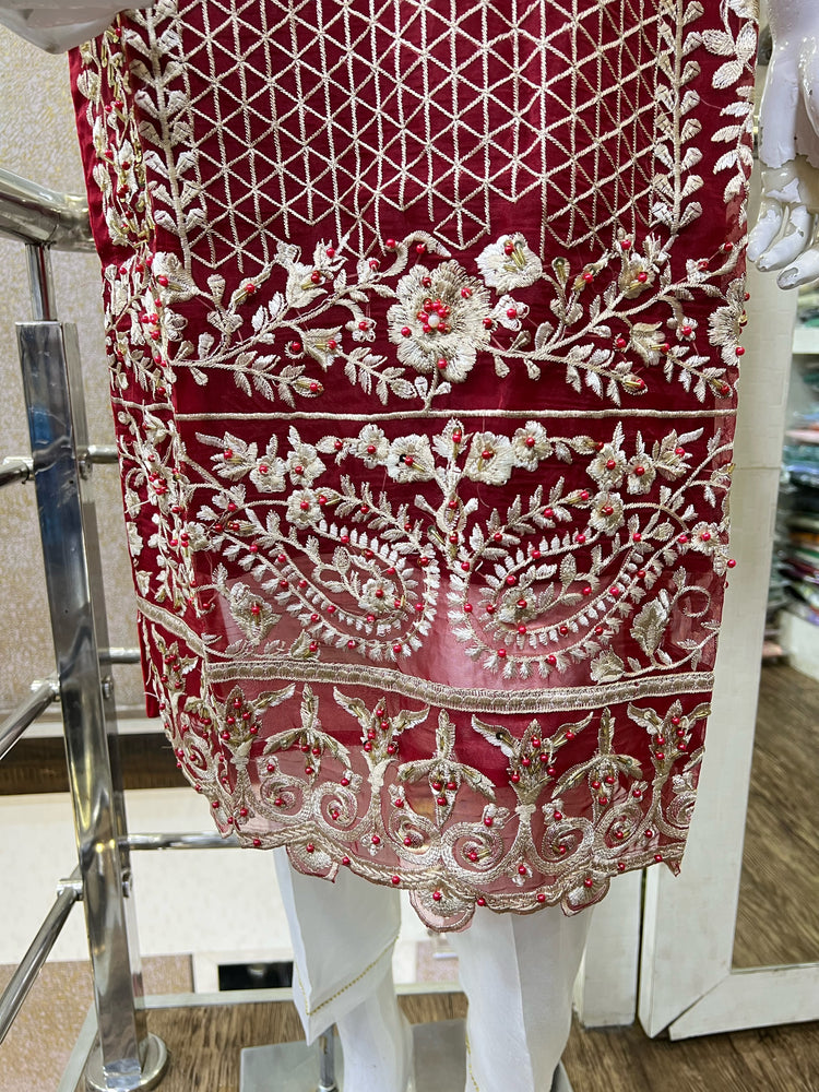 AGHA NOOR REPLICA STITCHED- 07 RED