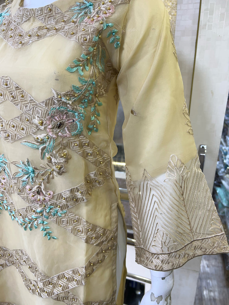 AGHA NOOR REPLICA STITCHED- 14 BEIGE