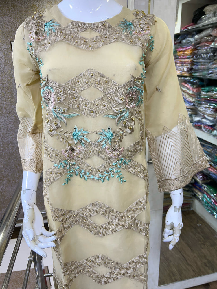 AGHA NOOR REPLICA STITCHED- 14 BEIGE