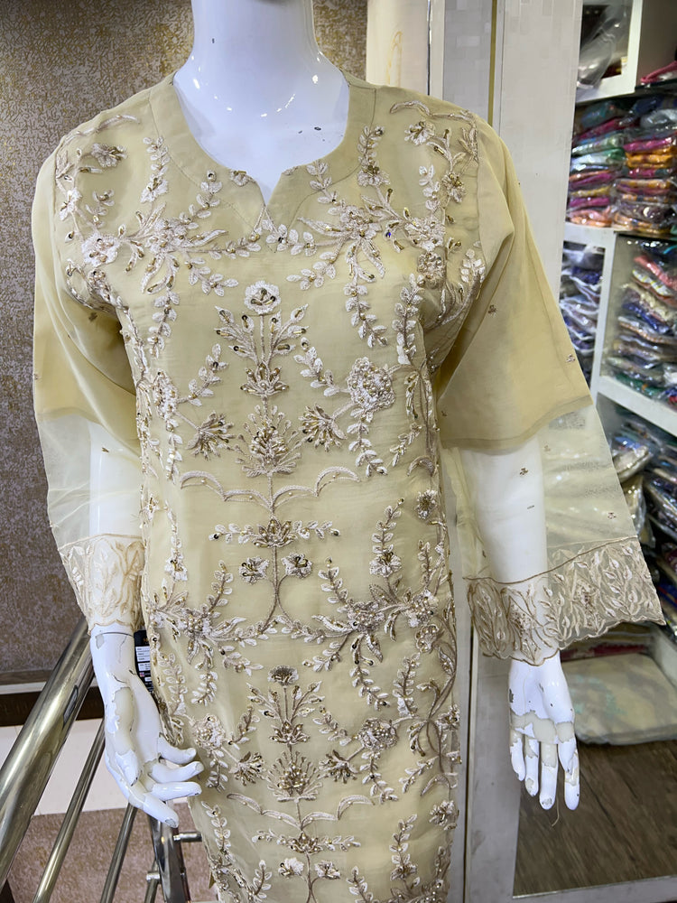 AGHA NOOR REPLICA STITCHED- 16 BEIGE