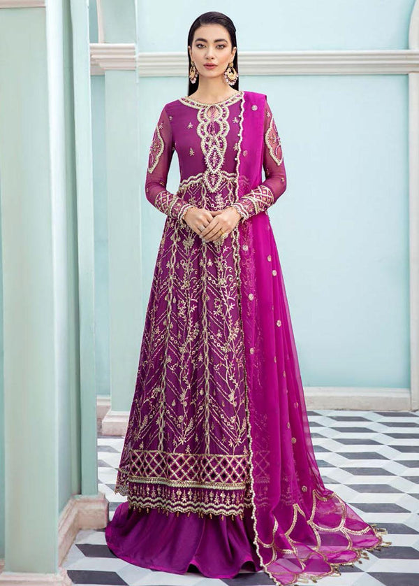 Kalidaar By Roheenaz Embroidered Chiffon Suits Unstitched 3 Piece RO22K RCH-22-09 - Luxury Collection