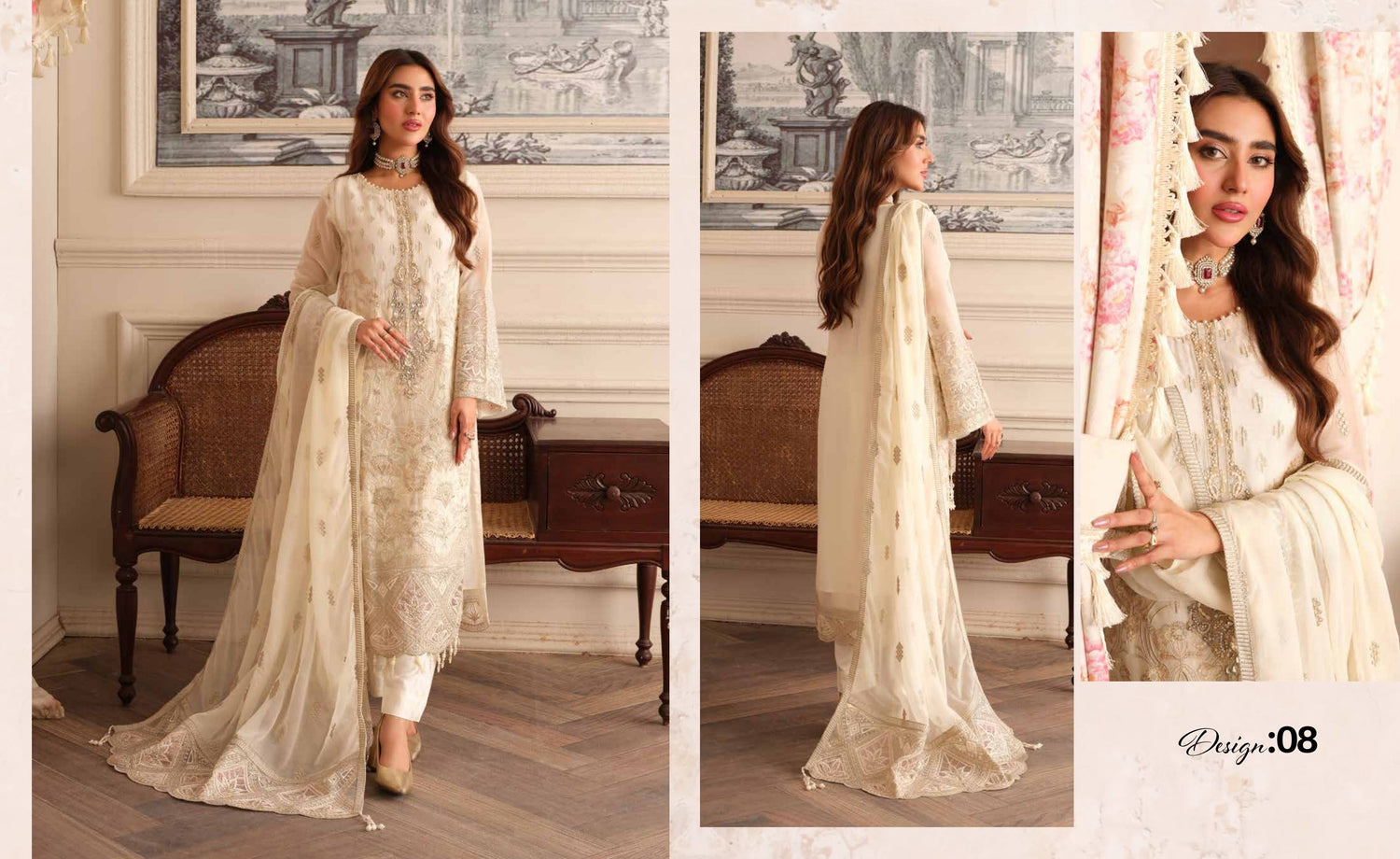 GULMINA BY NOORS LUXURY CHIFFON SEMI-STITCHED 24'