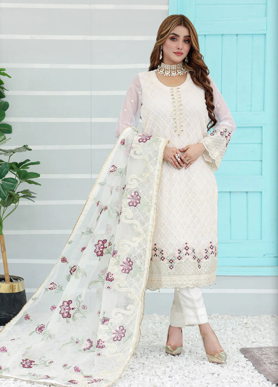 PEHCHAN BY PAKDAMAN SEMI=STITCHED CHIFFON 24'