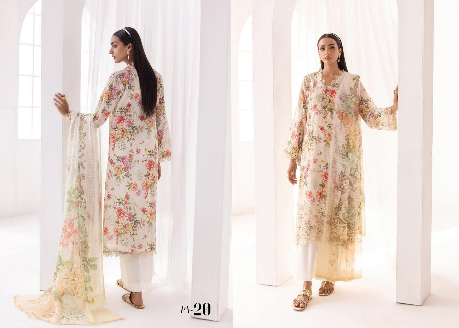 PRINTKARI BY NUR EMBROIDERED LAWN 24'