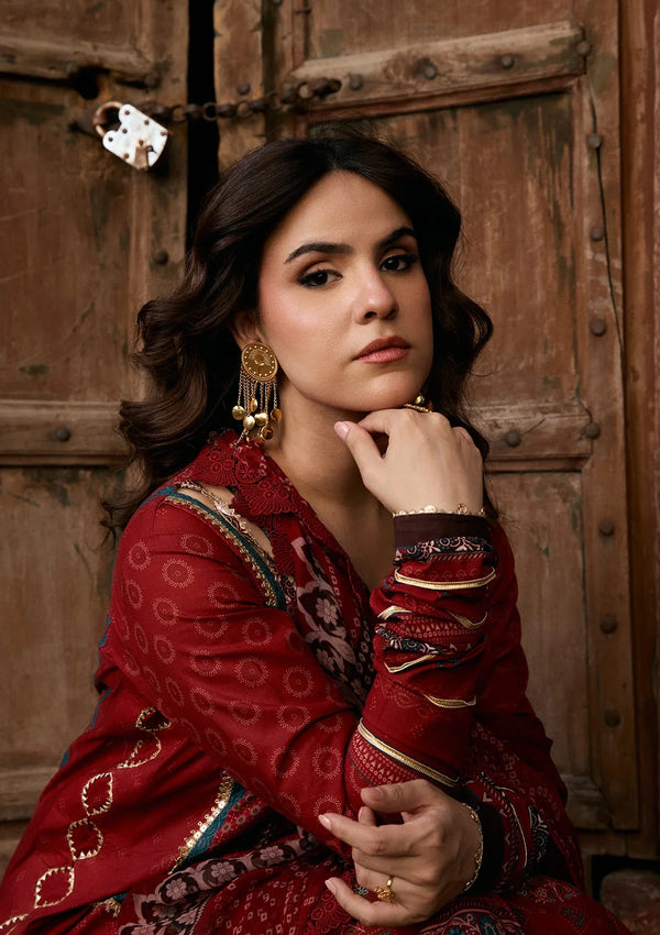 Aangan-Print Chiffon'26 By Kahf - KPS-1A SURKH NOOR