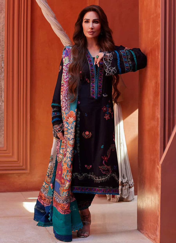 FARAH TALIB AZIZ UN-STICHED 3 PC|Suay | FTA-01