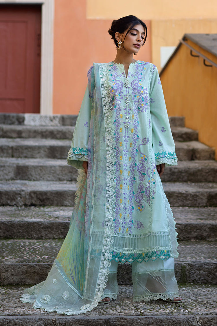 ZOHA BY ANSAB JAHANGIR UN-STITCHE 3PC | Misty Jade