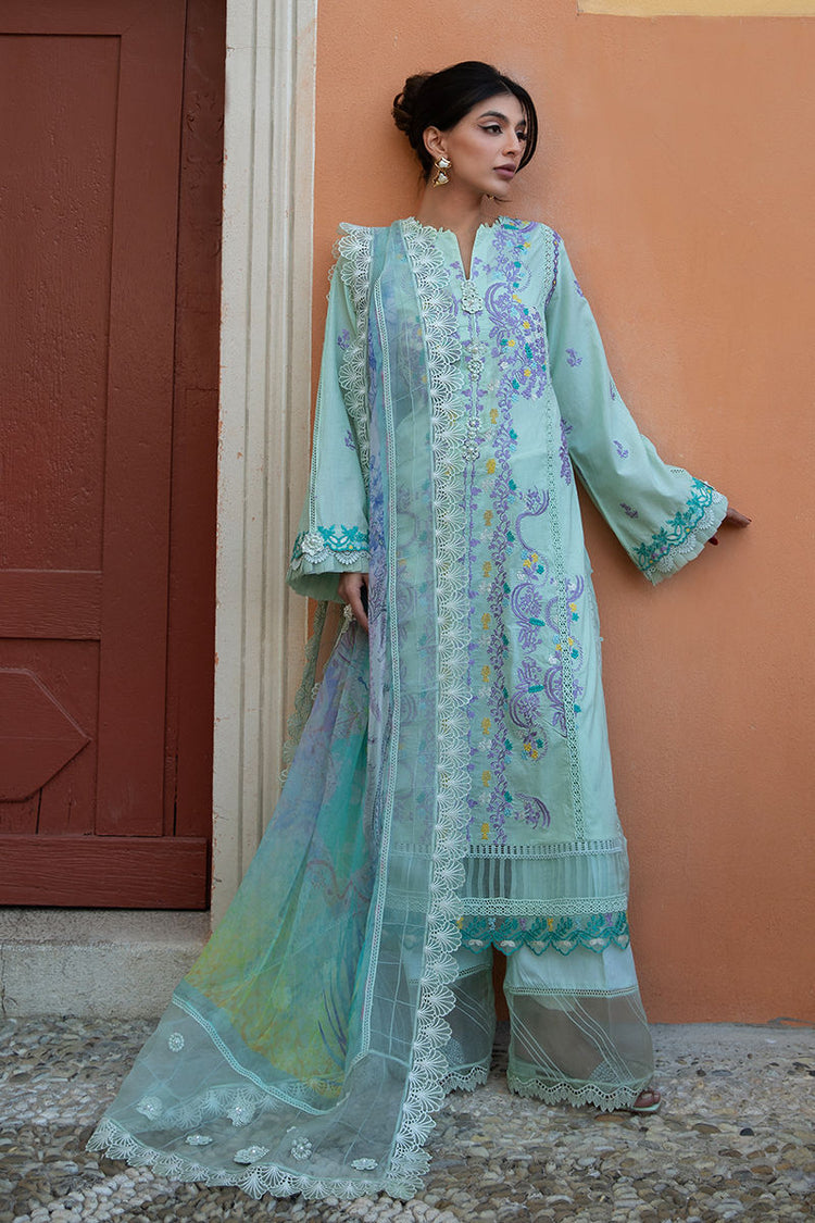 ZOHA BY ANSAB JAHANGIR UN-STITCHE 3PC | Misty Jade