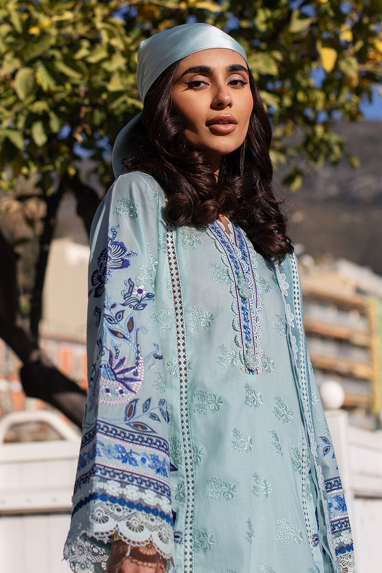 ZOHA BY ANSAB JAHANGIR UN-STITCHE 3PC | Blue Bell