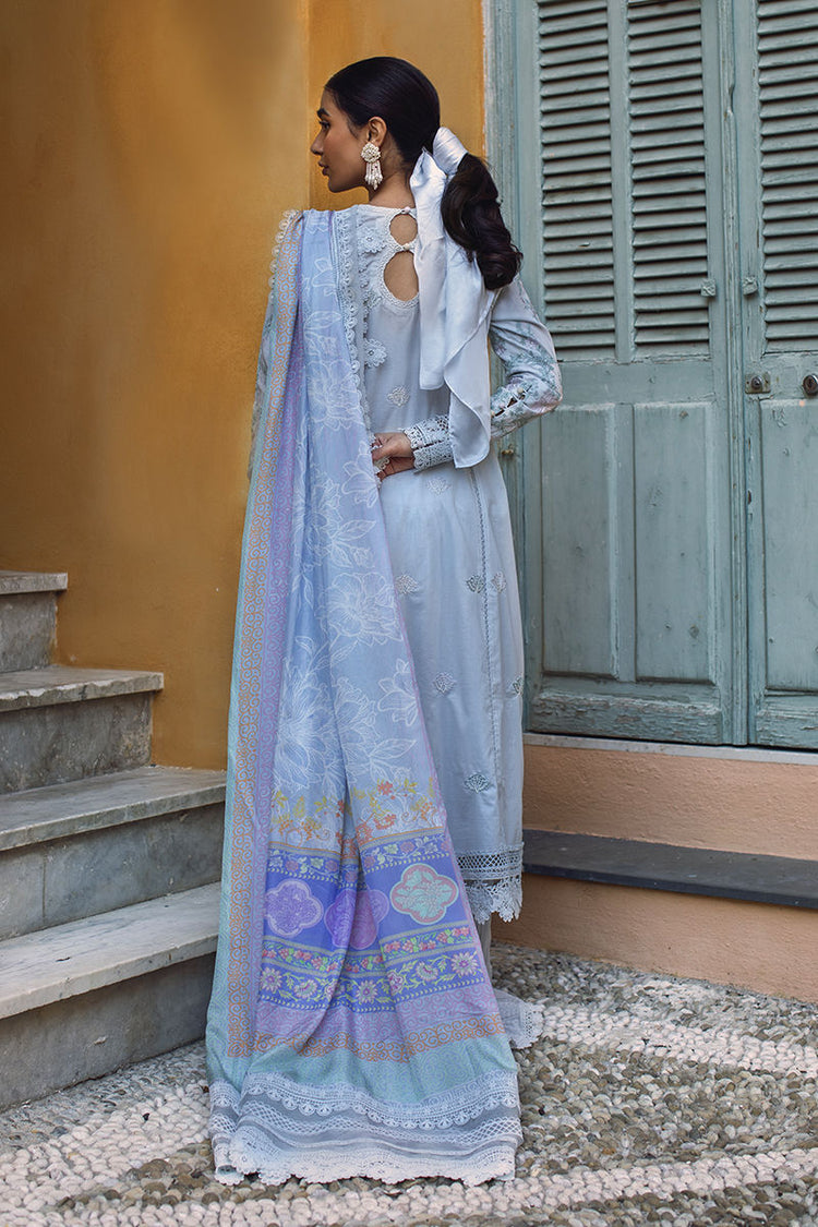 ZOHA BY ANSAB JAHANGIR UN-STITCHE 3PC | Petal Blue