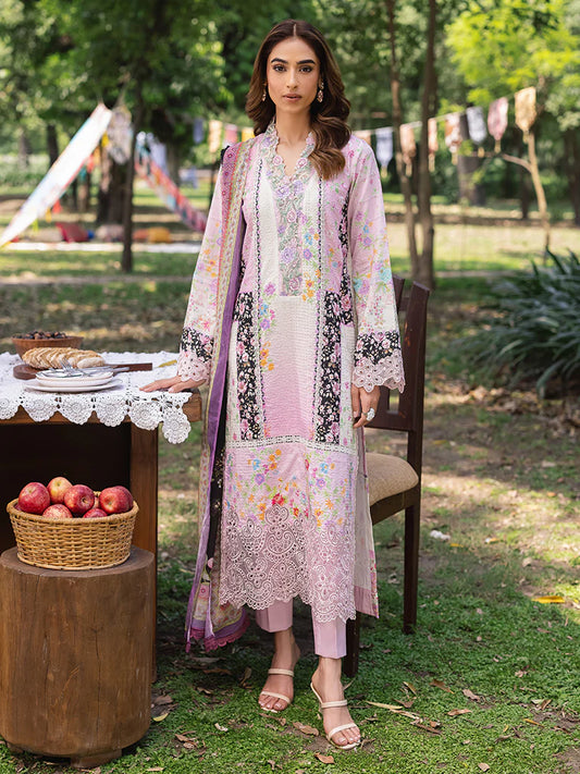 RAJBARI SCHIFFLI PRINTKARI UN-STITCHED 3PC | D-01