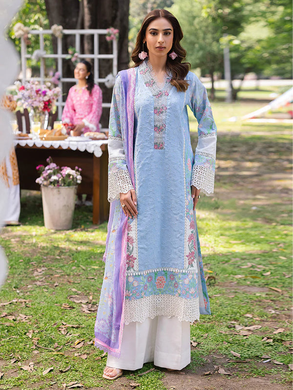 RAJBARI SCHIFFLI PRINTKARI UN-STITCHED 3PC | D-04