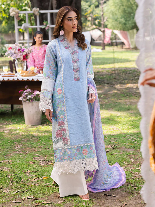 RAJBARI SCHIFFLI PRINTKARI UN-STITCHED 3PC | D-04
