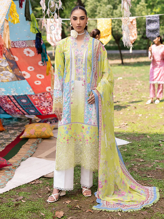 RAJBARI SCHIFFLI PRINTKARI UN-STITCHED 3PC |D -09