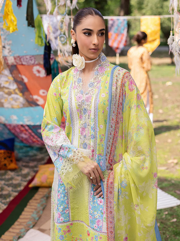 RAJBARI SCHIFFLI PRINTKARI UN-STITCHED 3PC |D -09
