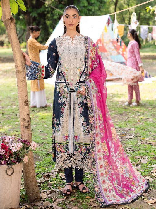 RAJBARI SCHIFFLI PRINTKARI UN-STITCHED 3PC |D -12