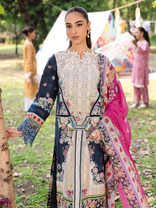 RAJBARI SCHIFFLI PRINTKARI UN-STITCHED 3PC |D -12