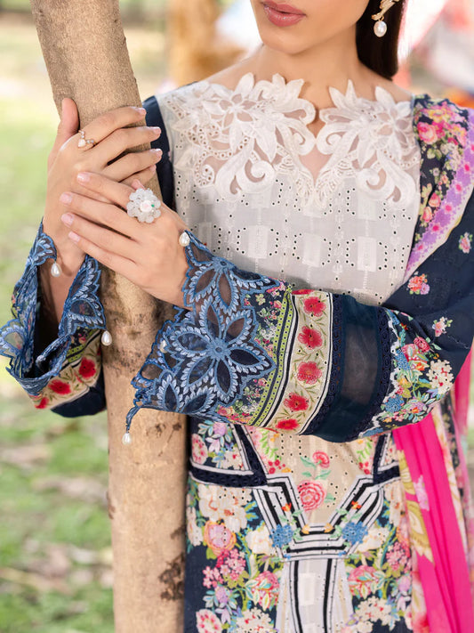 RAJBARI SCHIFFLI PRINTKARI UN-STITCHED 3PC |D -12