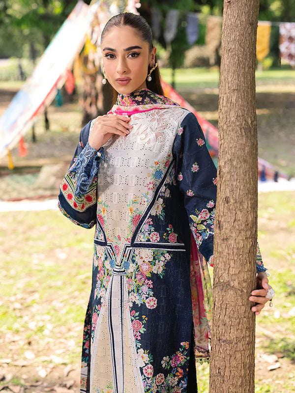 RAJBARI SCHIFFLI PRINTKARI UN-STITCHED 3PC |D -12