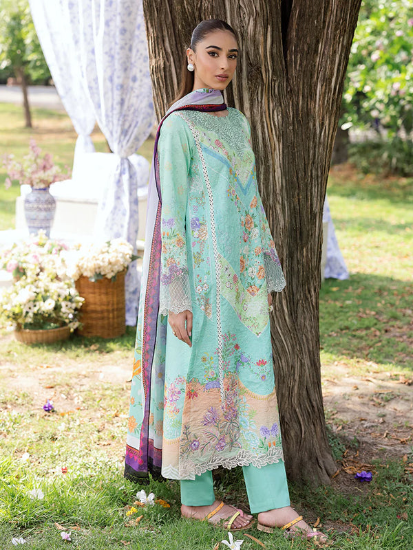 RAJBARI SCHIFFLI PRINTKARI UN-STITCHED 3PC | D-05