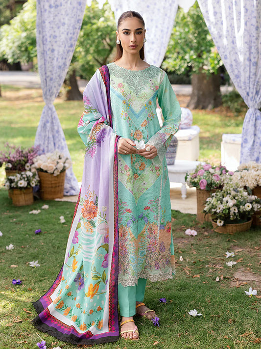 RAJBARI SCHIFFLI PRINTKARI UN-STITCHED 3PC | D-05