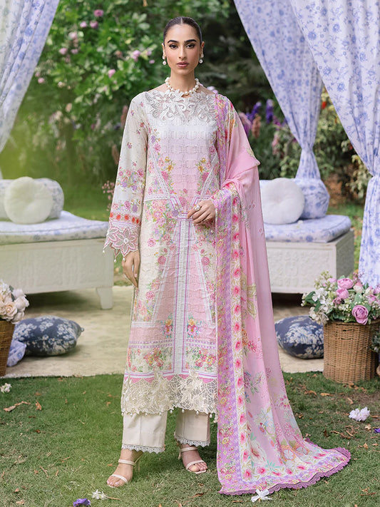 RAJBARI SCHIFFLI PRINTKARI UN-STITCHED 3PC | D-07