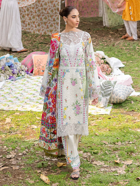 RAJBARI SCHIFFLI PRINTKARI UN-STITCHED 3PC | D-08