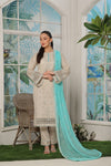3 PIECE - LUXURY EMBROIDERED PURE SELF COTTON SUIT