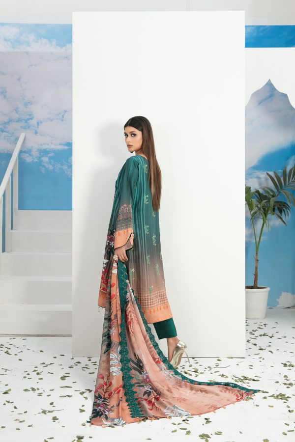 MONIFA LAWN EMBROIDERED BY TAWAKKAL D-8022